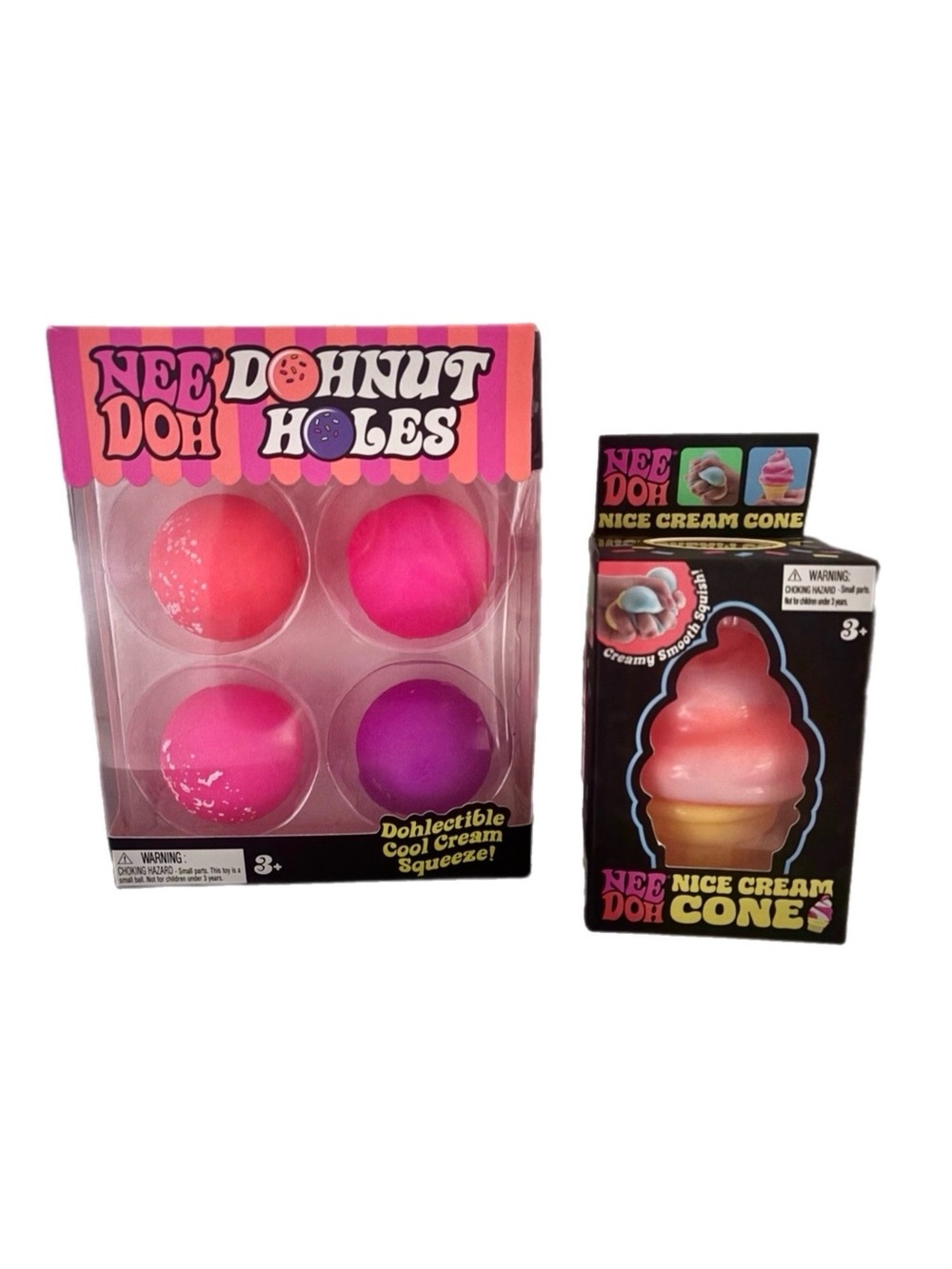 VIRAL Authentic NeeDoh Donut Holes & Nice Cream Cone Bundle